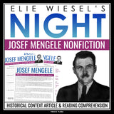 Night by Elie Wiesel - Josef Mengele Historical Context Article and Assignment