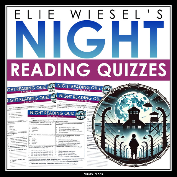Night by Elie Wiesel Quizzes - Multiple Choice and Quote Quizzes - Answer Key