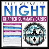Night Chapter Summaries - Plot Summary Cards for Elie Wiesel's Novel Memoir