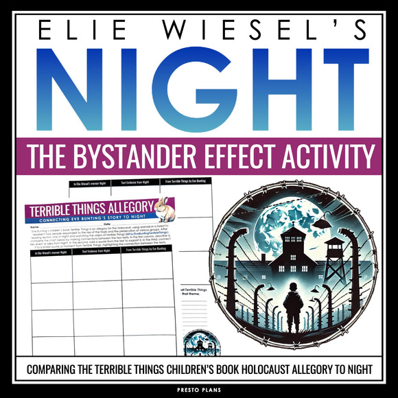 Night by Elie Wiesel Activity - Terrible Things Holocaust Allegory Assignment