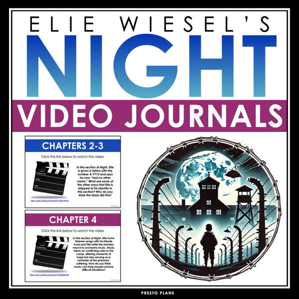 Night by Elie Wiesel Writing Prompts - Video Clips and Journal Writing Topics