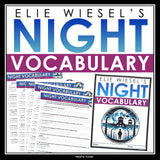 Night by Elie Wiesel Vocabulary Booklet, Presentation, and Answer Key