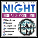 Night by Elie Wiesel Unit Plan - Novel Study Memoir Unit Digital Print Bundle