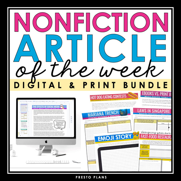 Nonfiction Article of the Week - Slides, Articles, & Activities - Digital Print