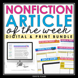 Nonfiction Article of the Week - Slides, Articles, & Activities - Digital Print