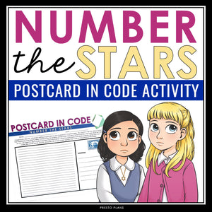 Number the Stars Assignment - Postcard in Code Creative Writing Novel Activity