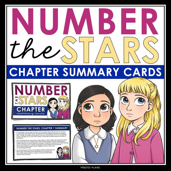Number the Stars Chapter Summaries - Plot Summary Cards for Lois Lowry's Novel