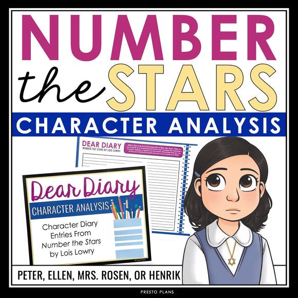 Number the Stars Assignment - Character Diary Writing in Lois Lowry's Novel