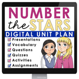 Number the Stars Unit Plan - Lois Lowry Novel Study Reading Unit - Digital