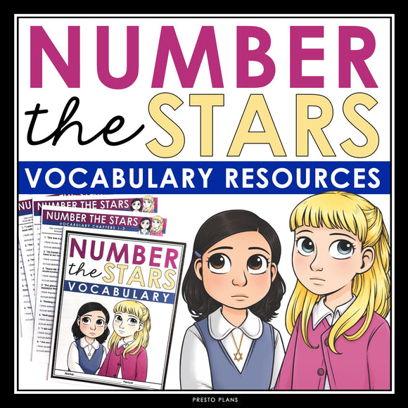 Number the Stars Vocabulary Booklet, Presentation, and Answer Key Definitions