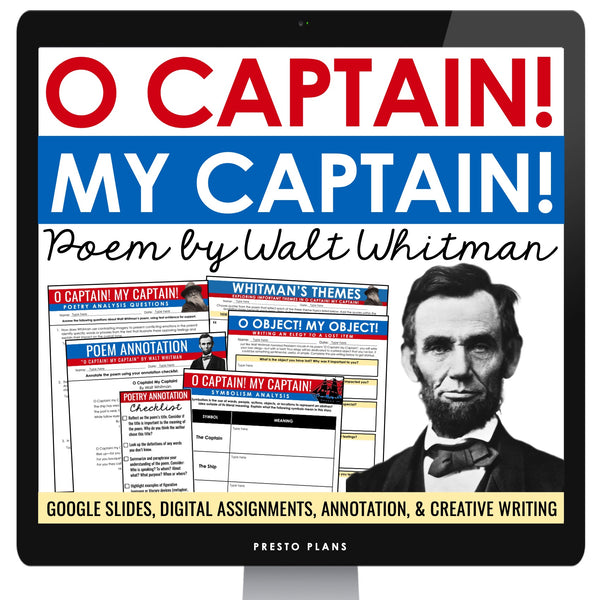 O Captain! My Captain! by Walt Whitman Digital Poetry Lesson & Assignments