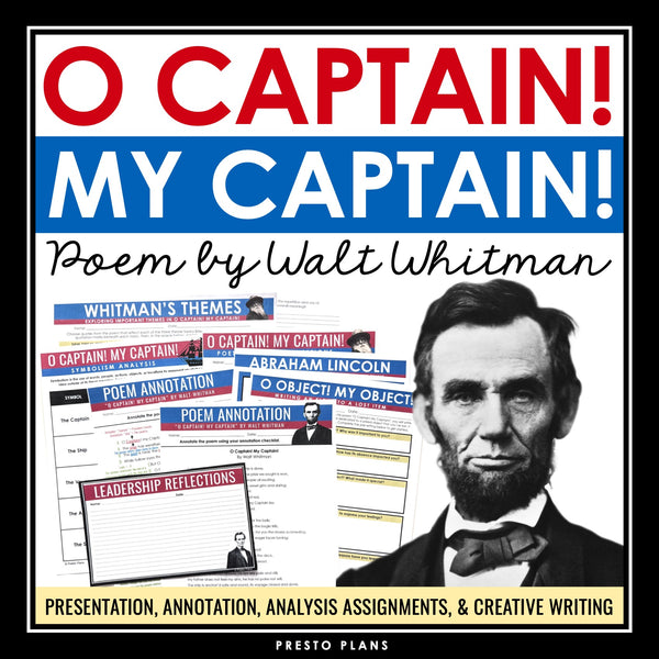 O Captain! My Captain! by Walt Whitman Poetry Lesson, Activities, & Assignments