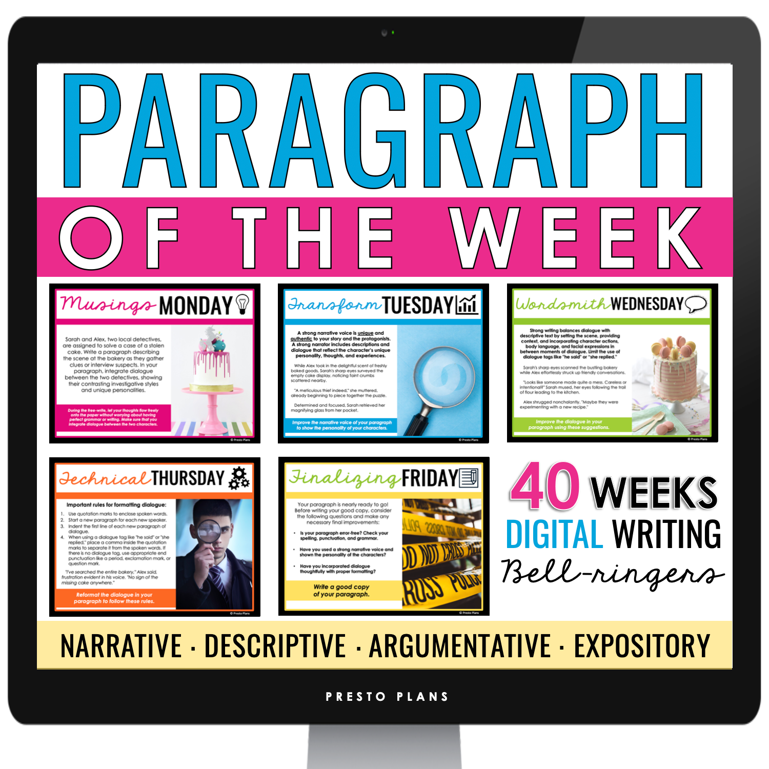 Paragraph of the Week - Writing Bell Ringers for Middle High 