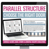 Parallel Structure Grammar Escape Room Digital Activity, Google Slides, and Quiz