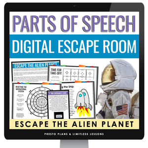 Parts of Speech Escape Room Bell Ringers - Digital Classroom Grammar Game