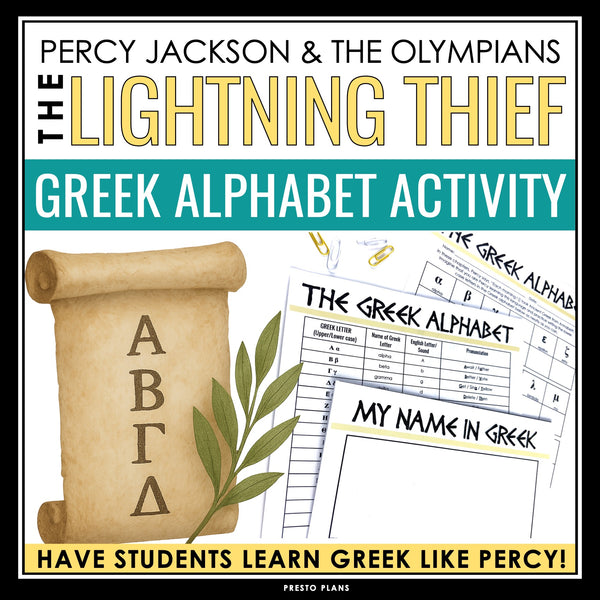 Percy Jackson and The Lightning Thief Activity - Learning The Greek Alphabet