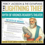 Percy Jackson and The Lightning Thief Activity - Myth of Kronos Reader's Theater