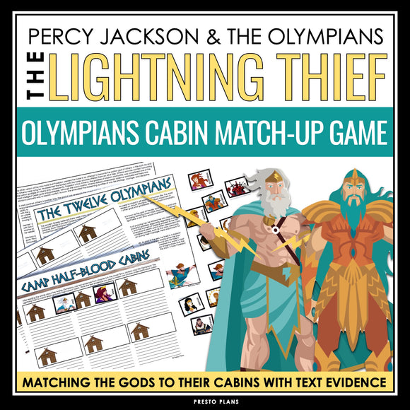 Percy Jackson and The Lightning Thief Activity - Olympians Cabin Matching Game