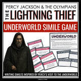 Percy Jackson and The Lightning Thief Activity - The Underworld Simile Game