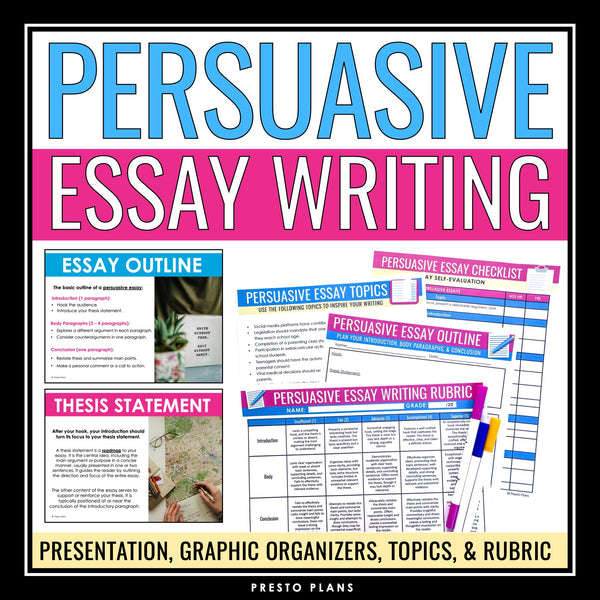 Persuasive Essay Writing - Presentation, Outline, and Topics - Argument Writing