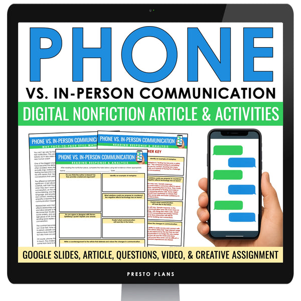Nonfiction Reading Comprehension Digital Article & Activities - Communication