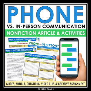 Nonfiction Reading Comprehension Article and Activities - Communication