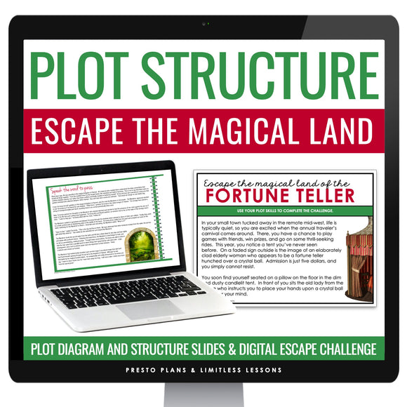 Plot Diagram and Structures Presentation & Digital Escape Room Reading Activity