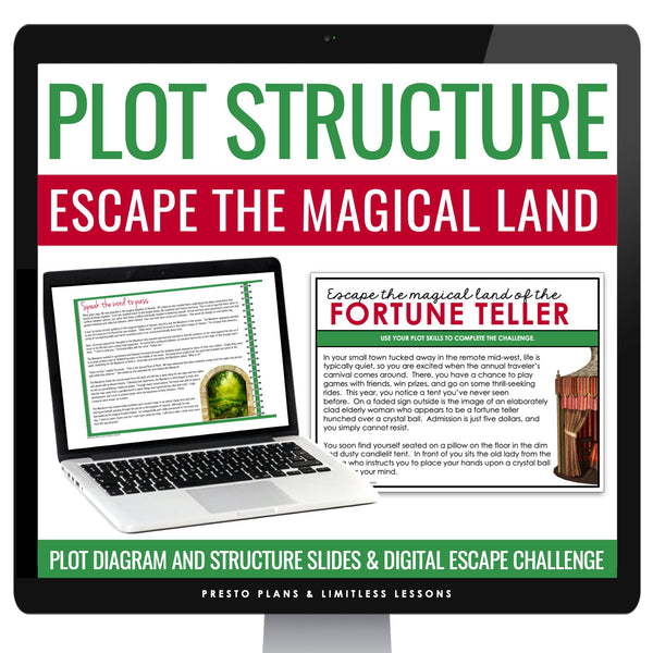 Plot Diagram and Structures Presentation & Digital Escape Room Reading Activity