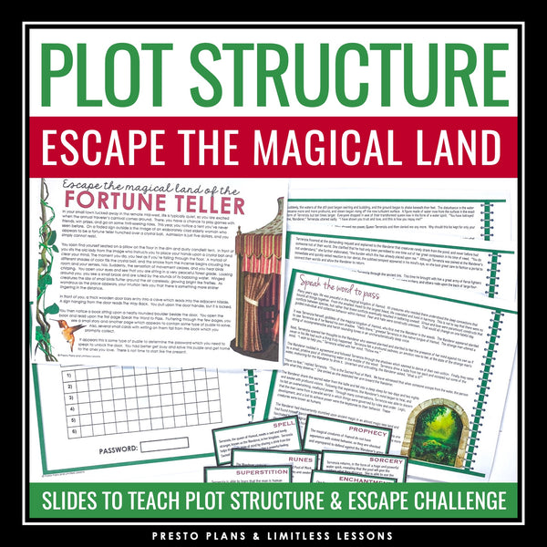 Plot Diagram and Structures Presentation & Escape Room Reading Activity