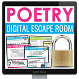 Poetry Escape Room Digital Activity – Poetic Form, Analysis, & Literary Devices