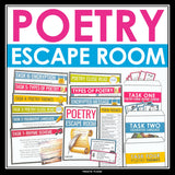Poetry Escape Room Activity - Poetic Form, Analysis, & Literary Devices Game