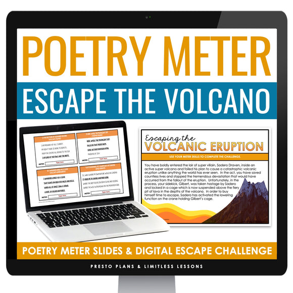 Poetry Meter and Rhythm Presentation & Digital Escape Room Reading Activity