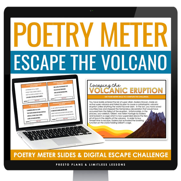 Poetry Meter and Rhythm Presentation & Digital Escape Room Reading Activity