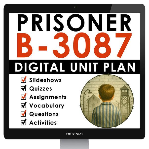 Prisoner B-3087 Unit Plan - Alan Gratz Novel Study Reading Unit - Digital