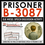 Prisoner B-3087 by Alan Gratz - The Perils of Indifference Connection Activity