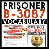Prisoner B-3087 by Alan Gratz Vocabulary Booklet, Presentation, and Answer Key