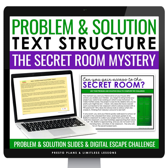 Problem and Solution Text Structure Slides & Digital Reading Activity Challenge
