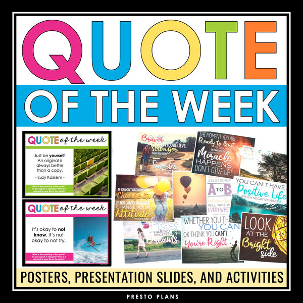 Quote of the Week Posters and Activities - Bulletin Board Display or Bell Ringer