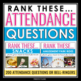 Attendance Questions or Bell Ringers Fun Back to School Ranking Slides Activity