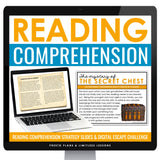 Reading Comprehension Strategies Slides & Escape Room Digital Reading Activity