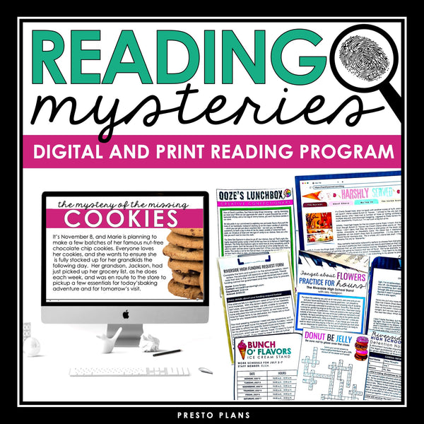 Reading Mysteries Program - Close Reading Inference Activities - Digital & Print