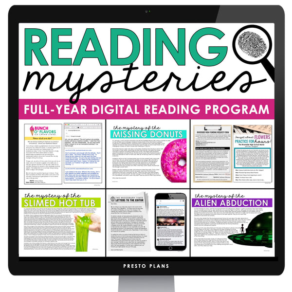 Reading Mysteries Program - Full Year Close Reading ELA Activities - Digital