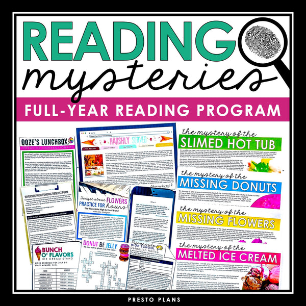 Reading Mysteries Program - Full Year Close Reading Inference Activities for ELA