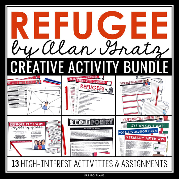 Refugee by Alan Gratz Activity Bundle - Creative Novel Activities & Assignments