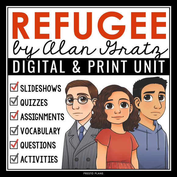 Refugee by Alan Gratz Unit Plan - Novel Study Reading Unit Digital Print Bundle