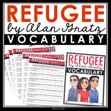 Refugee by Alan Gratz Vocabulary Booklet, Presentation, and Answer Key