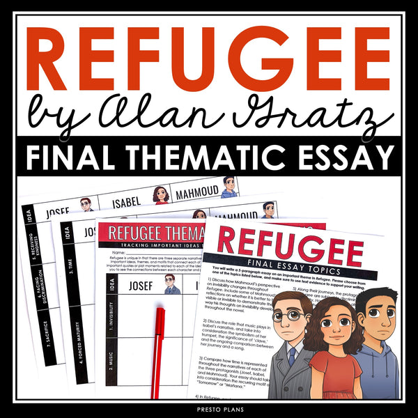 Refugee by Alan Gratz Final Essay Topics & Novel Themes Graphic Organizers