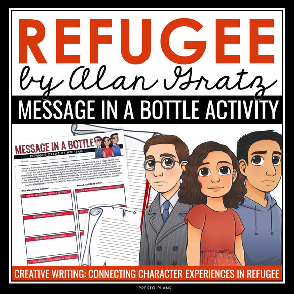 Refugee by Alan Gratz Activity - Message in a Bottle Creative Writing Assignment