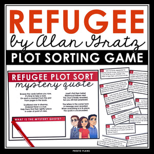 Refugee by Alan Gratz Activity - Creative Plot Diagram Game for the Novel