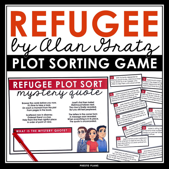 Refugee by Alan Gratz Activity - Creative Plot Diagram Game for the Novel